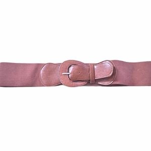 Brown Elastic Mid Waist Belt With Buckle Size 1X